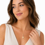14K Gold 0.13 ct. tw. Diamond-Shaped Hammered Pendant