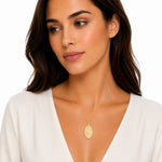 14K Gold 0.24 ct. tw. Hammered Oval-Shaped Sliding Pendant