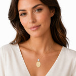 14K Gold 0.18 ct. tw. Drop Oval-Shaped Sliding Pendant