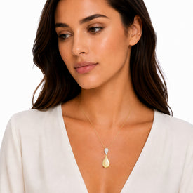 14K Gold 0.15 ct. tw. Polished Tear-Drop Sliding Pendant