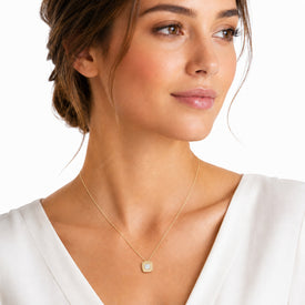 14K Gold 0.13 ct. tw. Square-Shaped Pendant