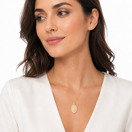 14K Gold 0.18 ct. tw. Oval Pendant