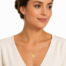 14K Gold 0.07 ct. tw. 20mm Round Pendant