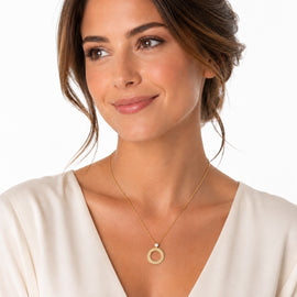 14K Gold 0.05 ct. tw. Open Circle Pendant