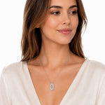 14K Gold 0.06 ct. tw. Open Oval Pendant