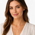 14K Gold 0.06 ct. tw. Open Oval Pendant