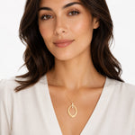 14K Gold 0.09 ct. tw. Open Free-Form Pendant