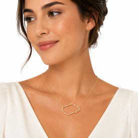 14K Gold 0.16 ct. tw. East-to-West Free Form Necklace