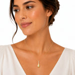 14K Gold 0.10 ct. tw. Tear-Drop Pendant