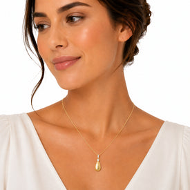 14K Gold 0.10 ct. tw. Tear-Drop Pendant