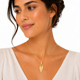 14K Gold 0.04 ct. tw. Diamond-Shaped Pendant