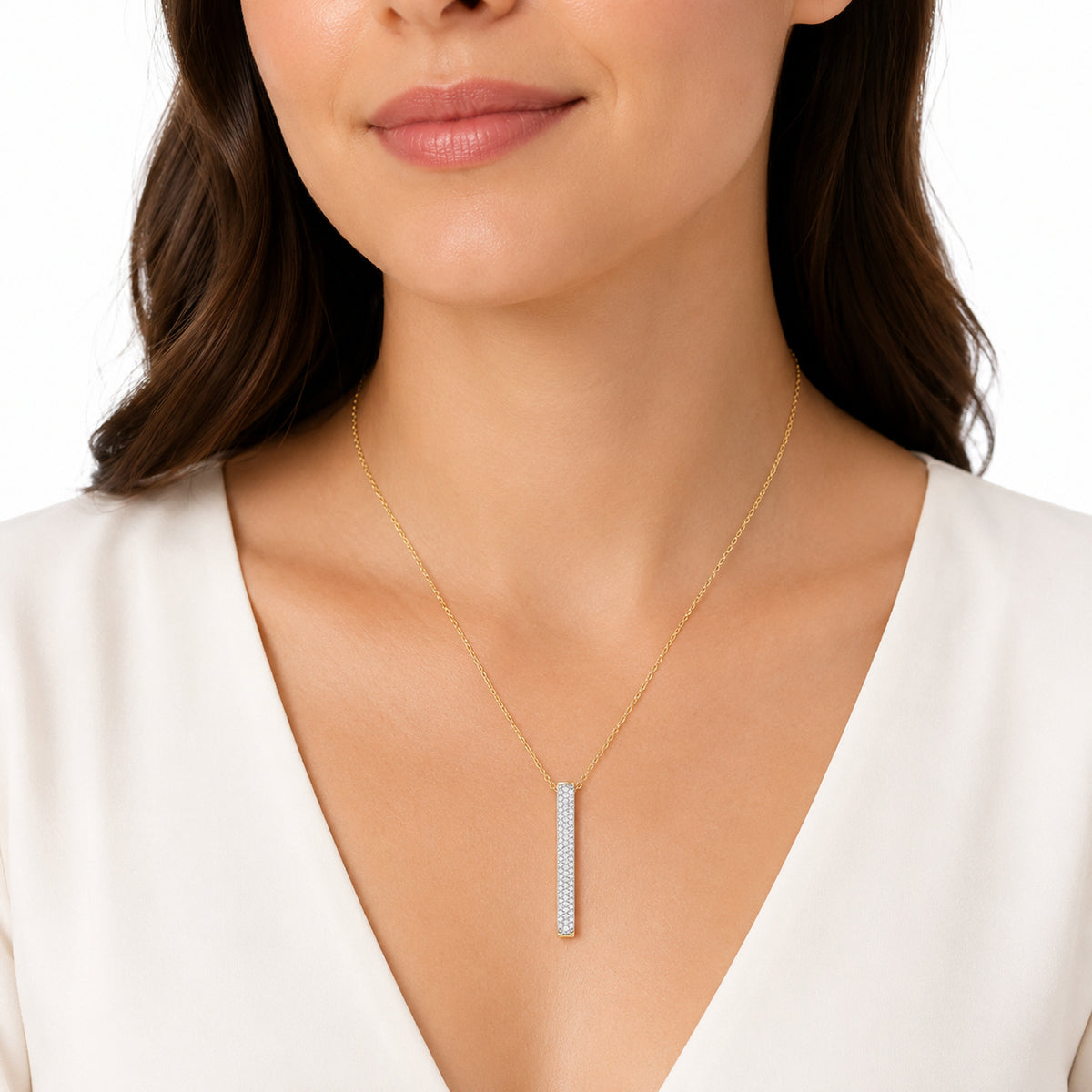 14K Gold 0.52 ct. tw. Diamond Stick Pendant