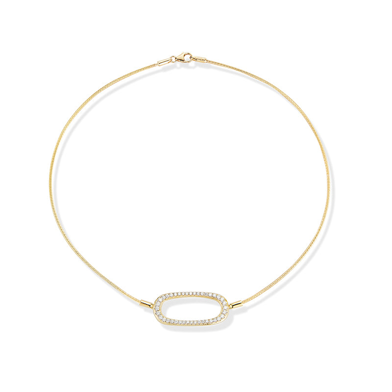 14K Gold 0.75 ct. tw. East-to-West Ellipse Necklace