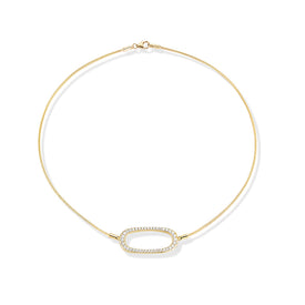 14K Gold 0.75 ct. tw. East-to-West Ellipse Necklace