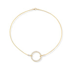 14K Gold 0.76 ct. tw. Open Diamond Circle Mesh Necklace