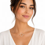 14K Gold 0.76 ct. tw. Open Diamond Circle Mesh Necklace