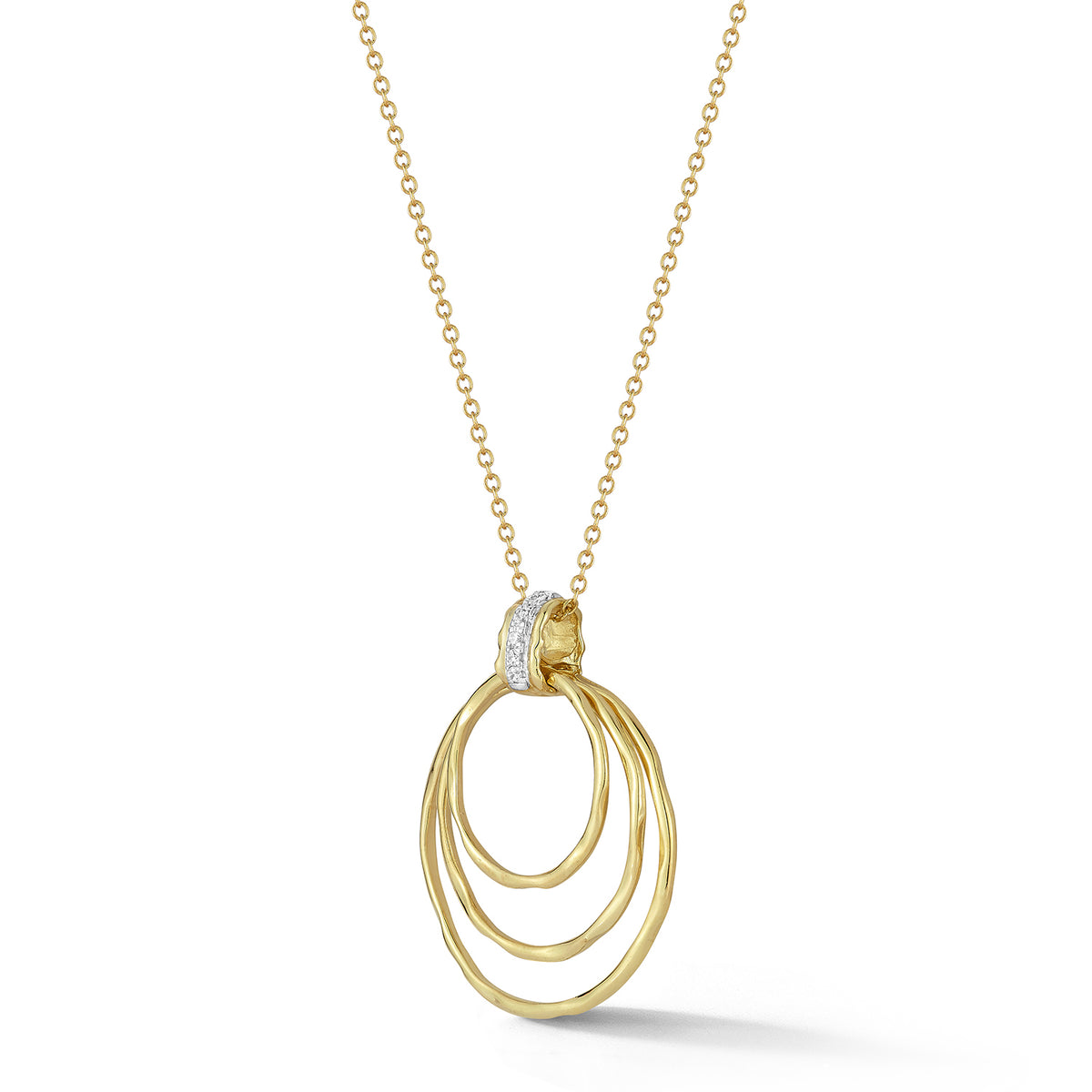 14K Gold 0.06 ct. tw. Cascading Circles Pendant