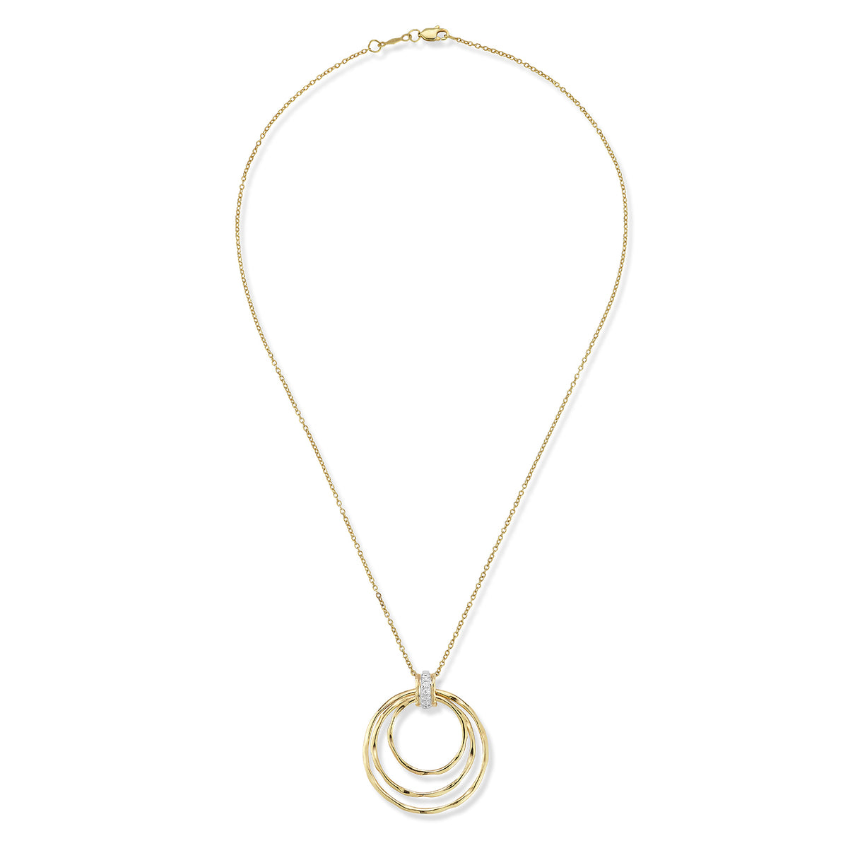 14K Gold 0.06 ct. tw. Cascading Circles Pendant