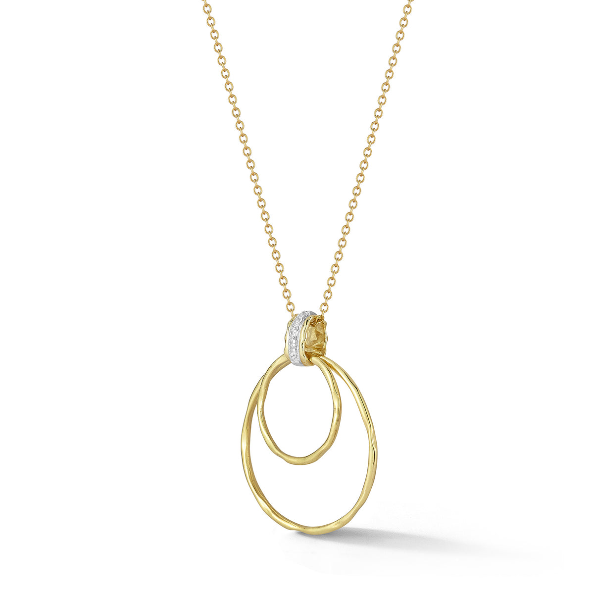 14K Gold 0.06 ct. tw. Cascading Circles Pendant Necklace