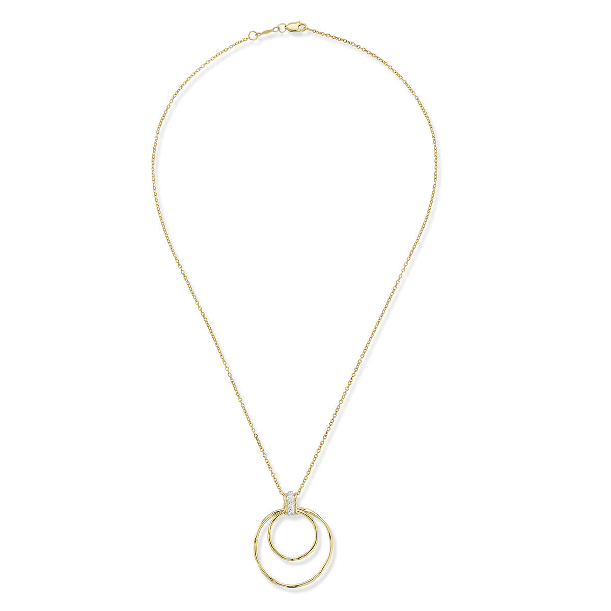 14K Gold 0.06 ct. tw. Cascading Circles Pendant Necklace