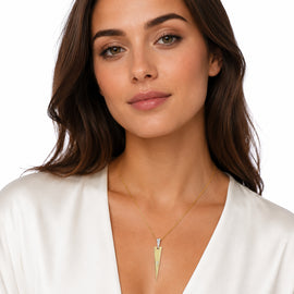 14K Gold 0.04 ct. tw. Triangle Pendant