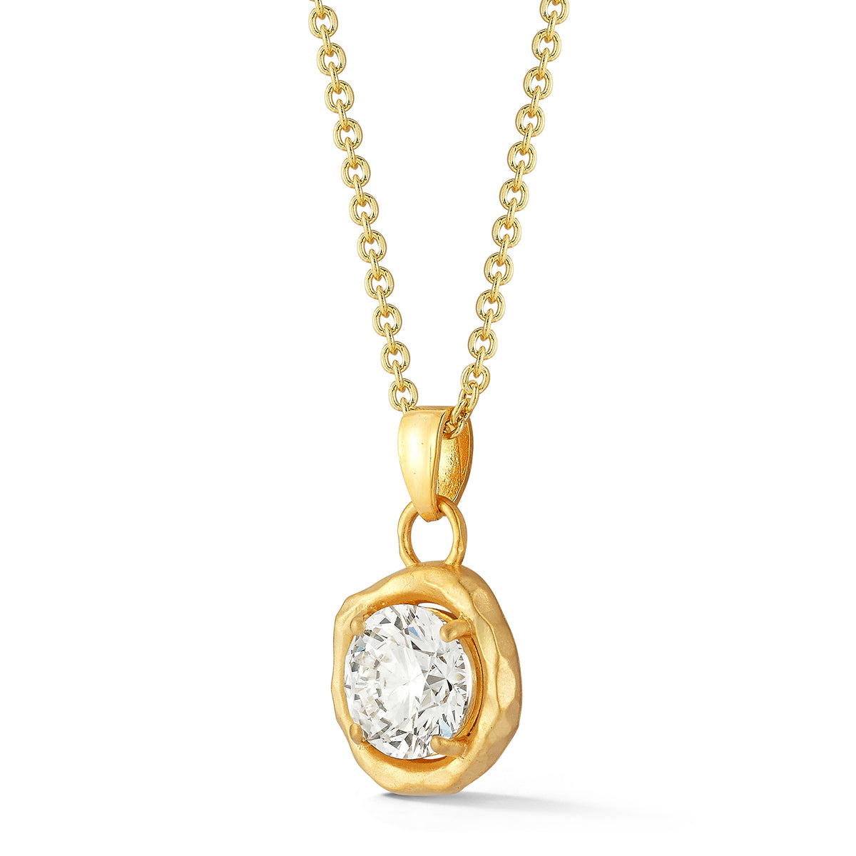 14K Gold 8mm Round 2.01 ct. tw. Brilliant-Cut Lab Grown Diamond Pendant