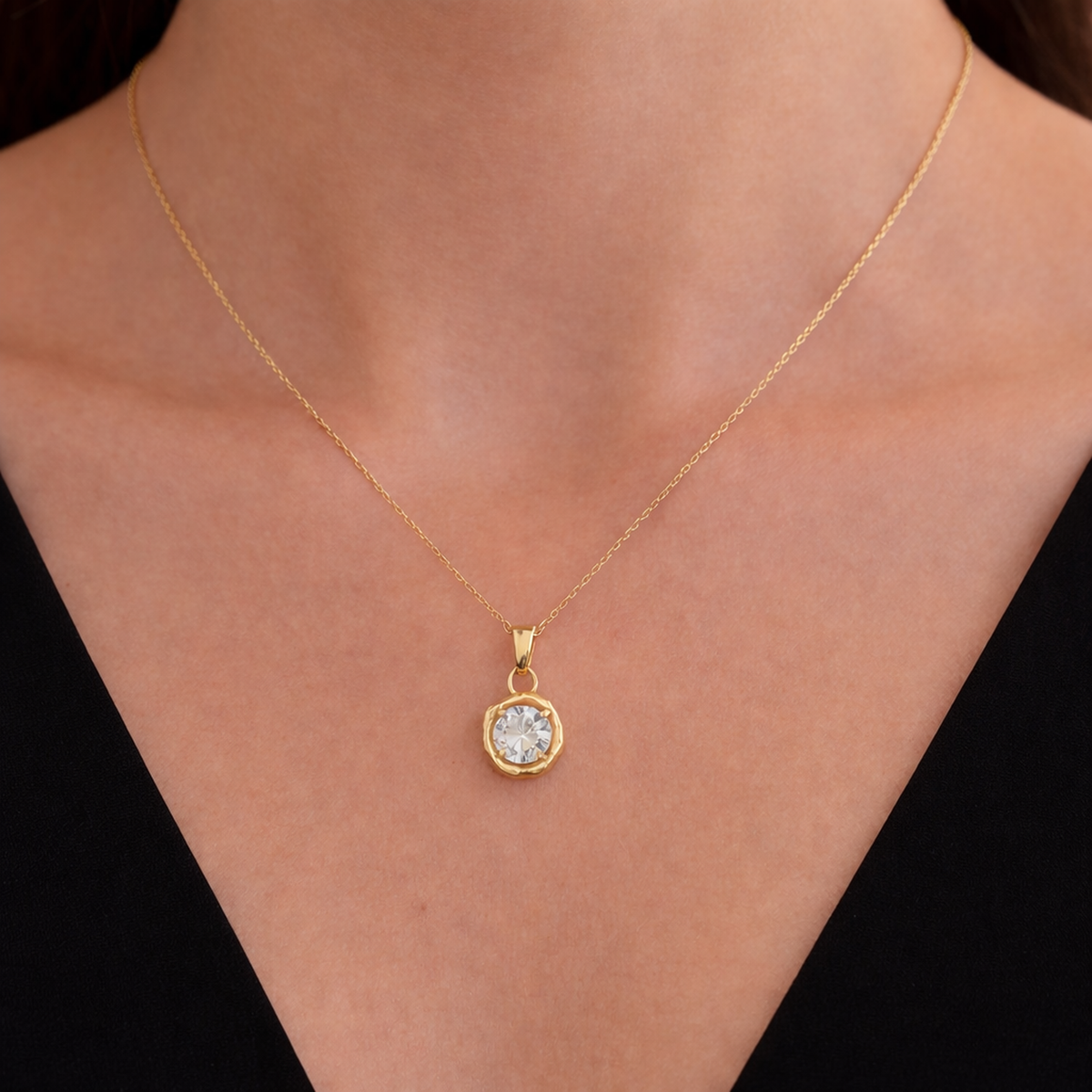 14K Gold 8mm Round 2.01 ct. tw. Brilliant-Cut Lab Grown Diamond Pendant