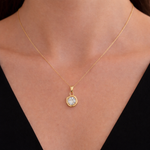 14K Gold 8mm Round 2.01 ct. tw. Brilliant-Cut Lab Grown Diamond Pendant