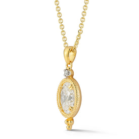 14K Gold 2.07 ct. tw. Lab Grown Diamond & 0.035 ct. tw. Natural Diamond Pendant