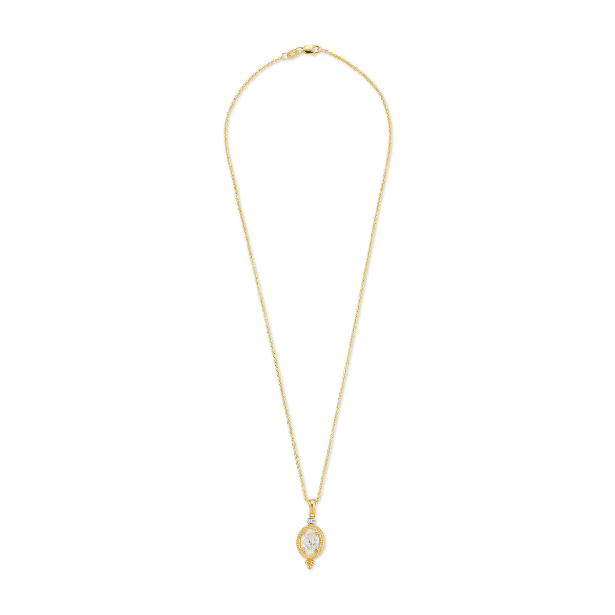 14K Gold 2.07 ct. tw. Lab Grown Diamond & 0.035 ct. tw. Natural Diamond Pendant