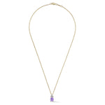 14K Gold 0.045 ct. tw. Dia. & 1.14CT Amethyst Color Stone Pendant