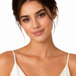 14K Gold 0.045 ct. tw. Dia. & 1.17CT Citrine Color Stone Pendant