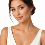 14K Gold 0.045 ct. tw. Dia. & 1.1CT Green Amethyst Color Stone Pendant