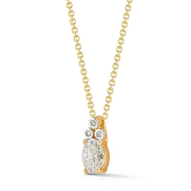 14K Gold 0.045 ct. tw. Dia. & 1.08 ct. tw. Lab Grown Center Diamond Pendant