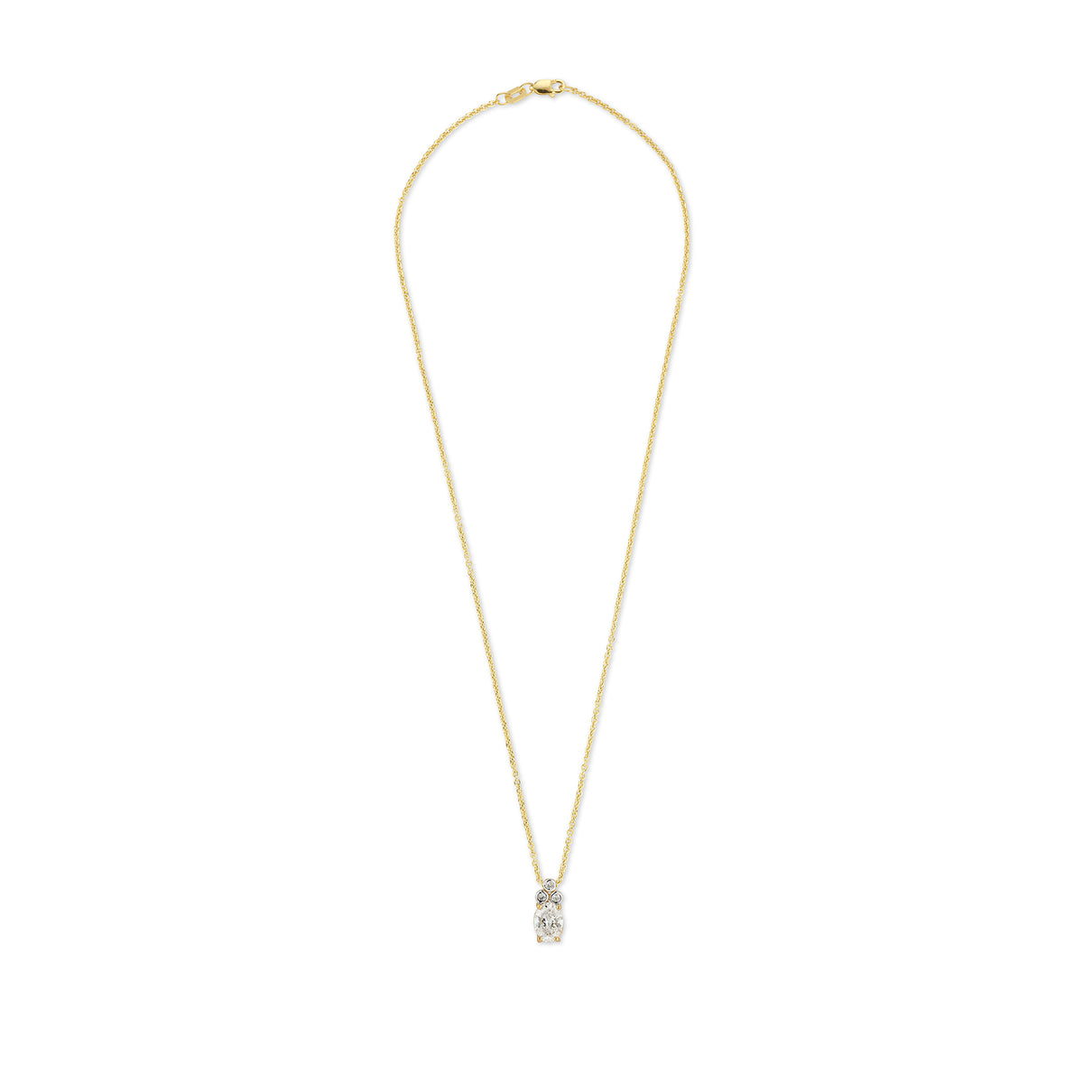 14K Gold 0.045 ct. tw. Dia. & 1.08 ct. tw. Lab Grown Center Diamond Pendant