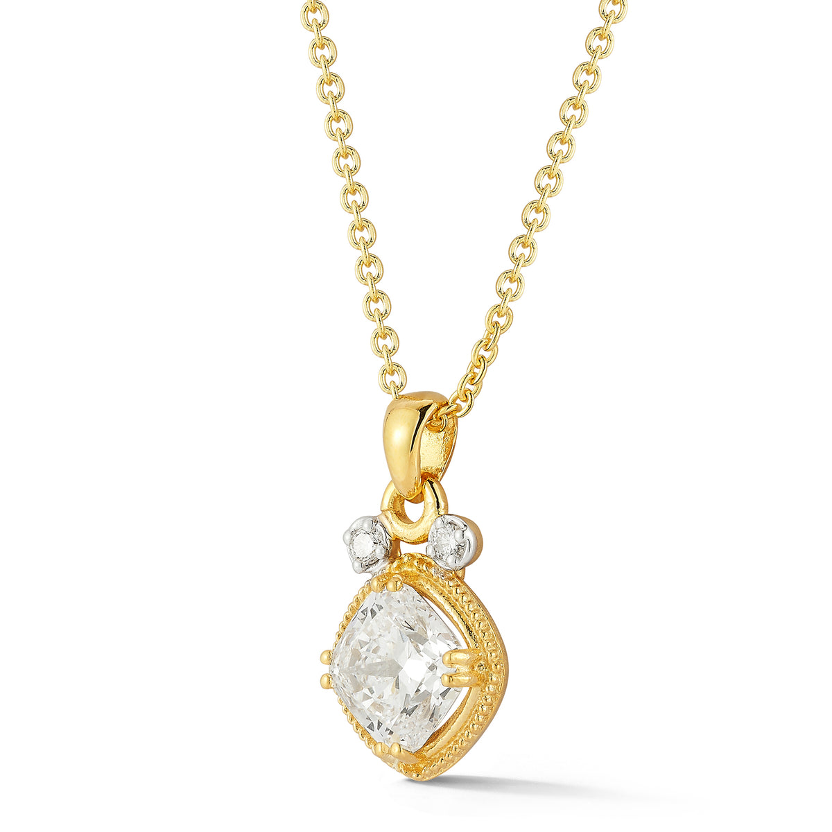 14K Gold 0.07 ct. tw. Natural Diamond  & 2.56 ct. tw. Lab Grown Diamond Pendant