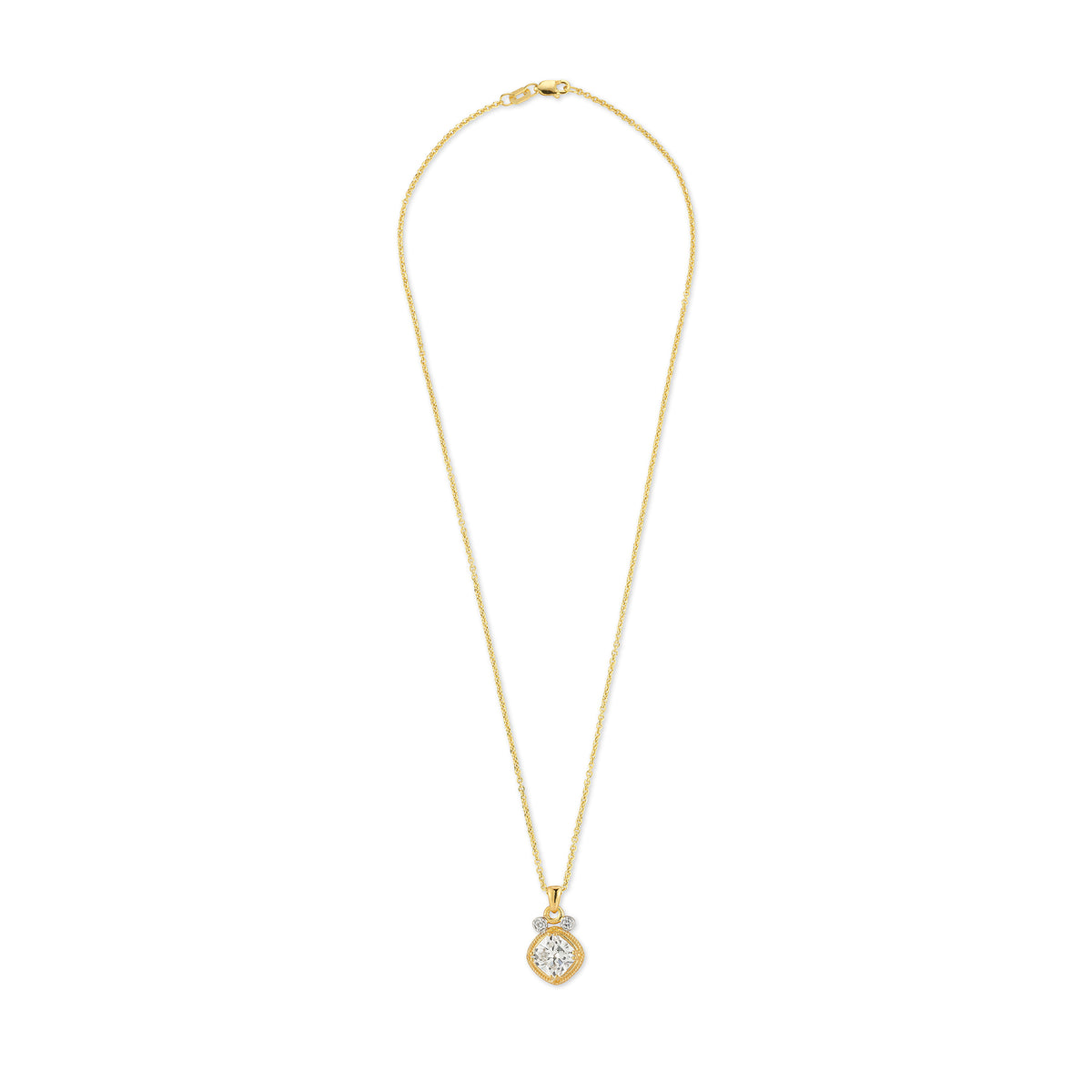 14K Gold 0.07 ct. tw. Natural Diamond  & 2.56 ct. tw. Lab Grown Diamond Pendant