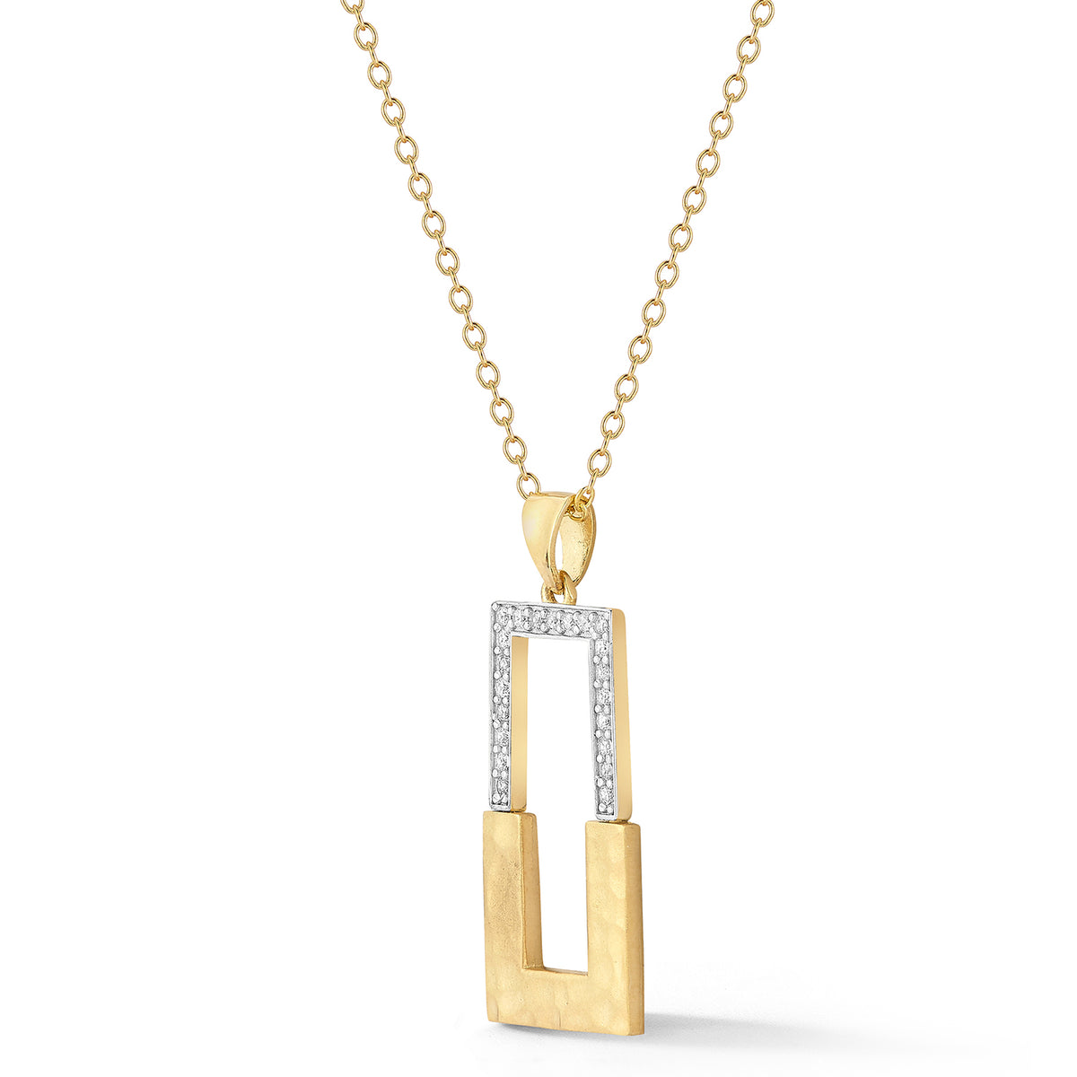 14K Gold 0.13 ct. tw. Open Rectangle Pendant Slide