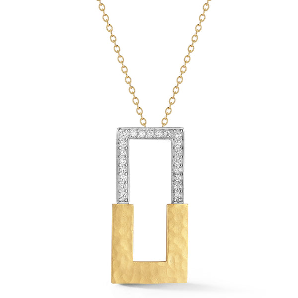 14K Gold 0.40 ct. tw. Open Large Rectangle Pendant Slide