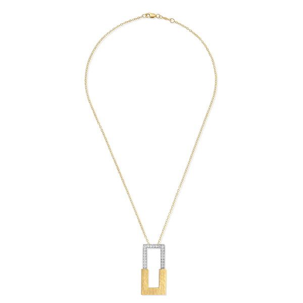 14K Gold 0.40 ct. tw. Open Large Rectangle Pendant Slide