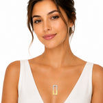 14K Gold 0.40 ct. tw. Open Large Rectangle Pendant Slide