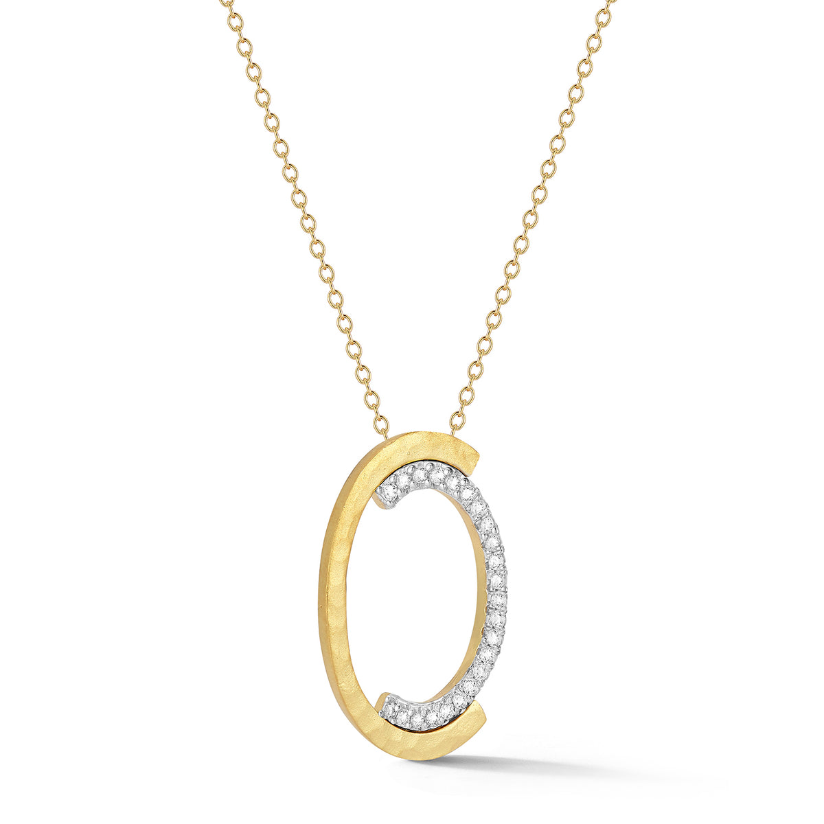 14K Gold 0.47 ct. tw. Large Open Oval Pendant Slide