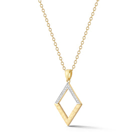 14K Gold 0.10 ct. tw. Open Diamond-Shaped Pendant Slide