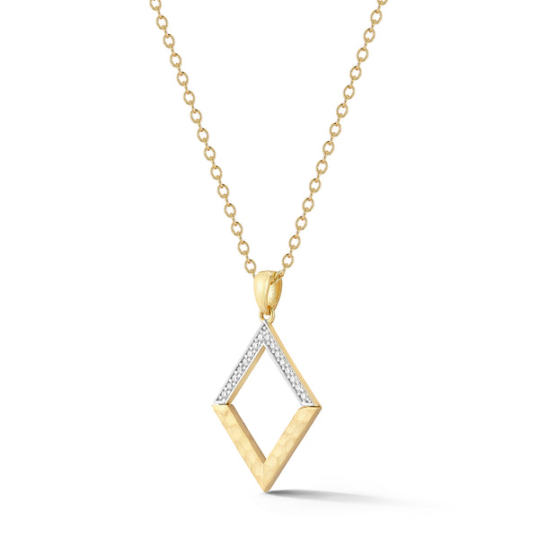 14K Gold 0.10 ct. tw. Open Diamond-Shaped Pendant Slide