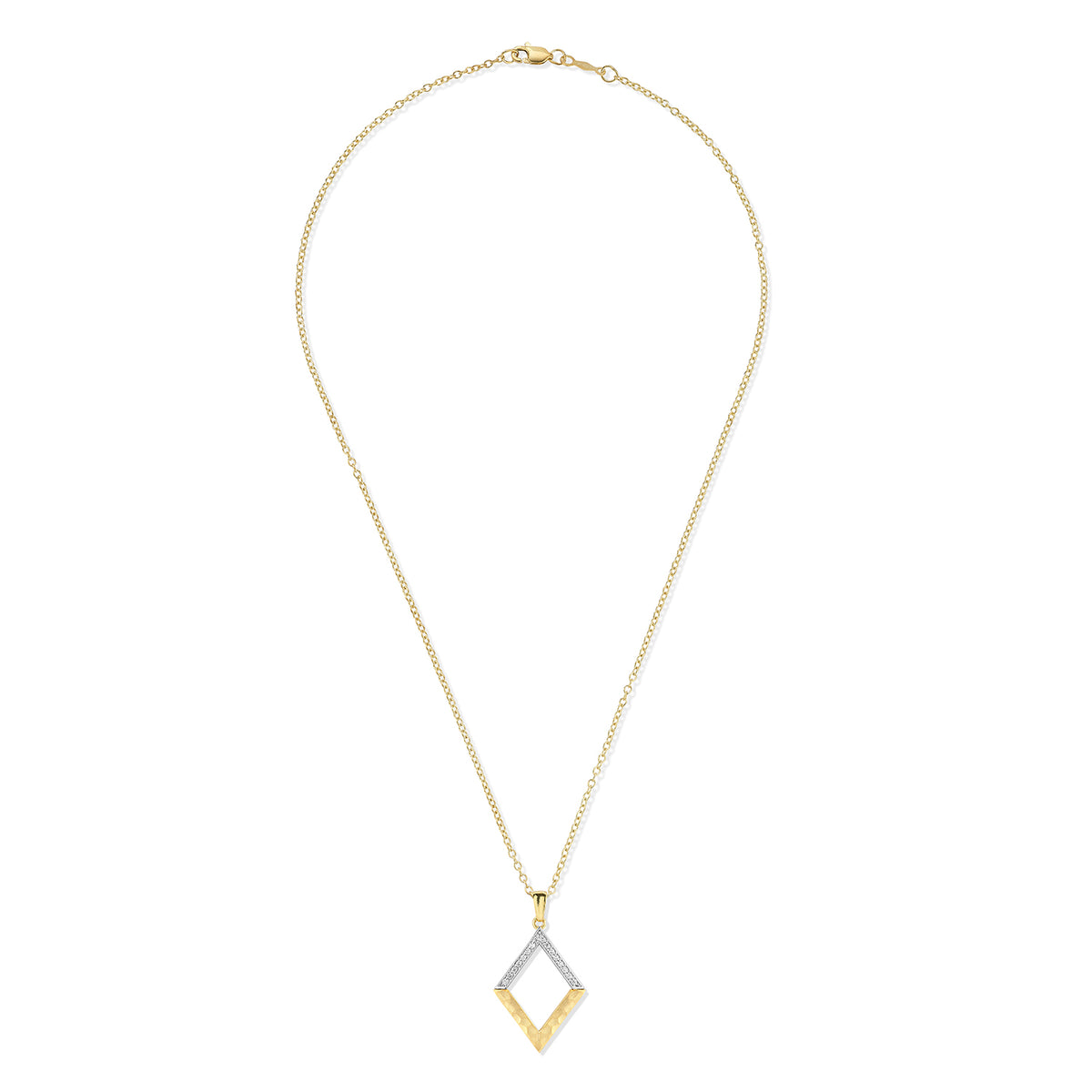 14K Gold 0.10 ct. tw. Open Diamond-Shaped Pendant Slide