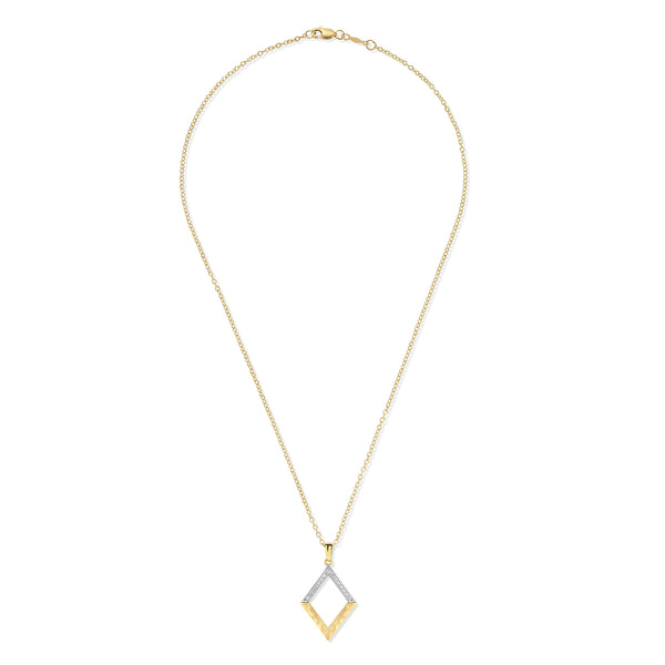 14K Gold 0.10 ct. tw. Open Diamond-Shaped Pendant Slide