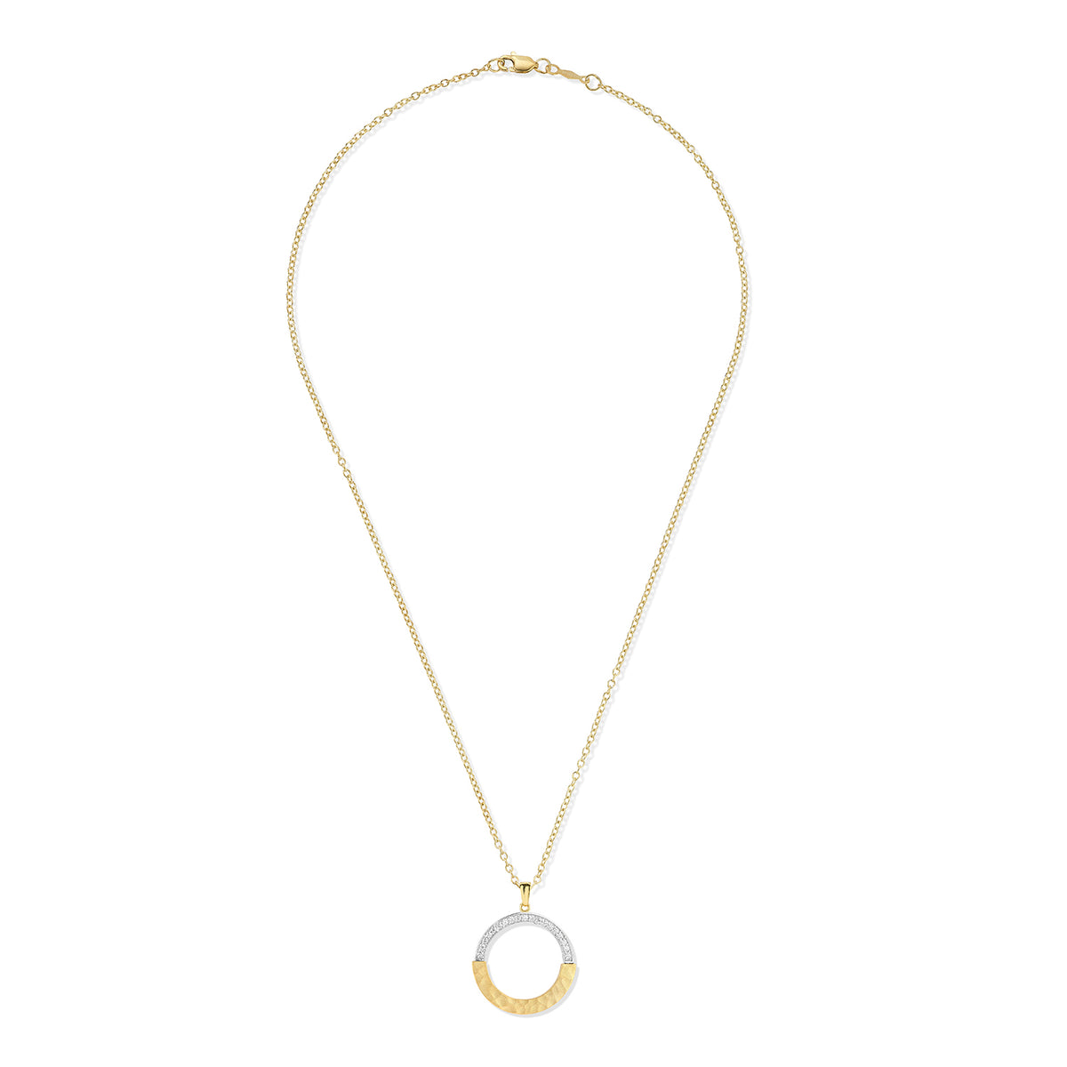 14K Gold 0.12 ct. tw. 21mm Open Circle Pendant Slide