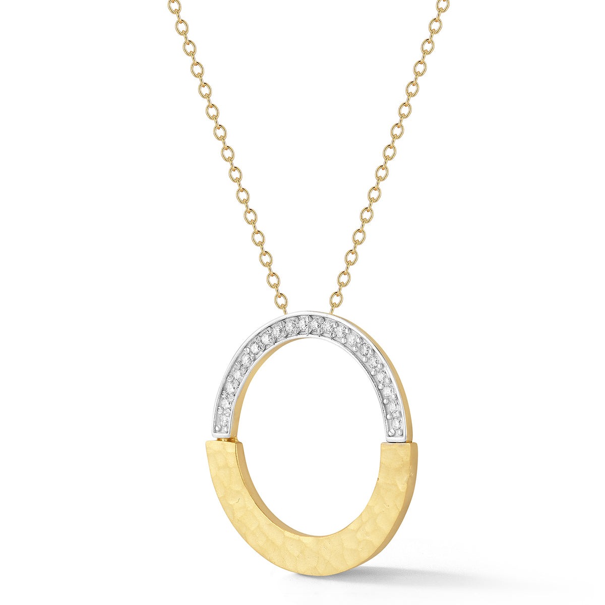 14K Gold 0.12 ct. tw. 34mm Open Circle Pendant Slide
