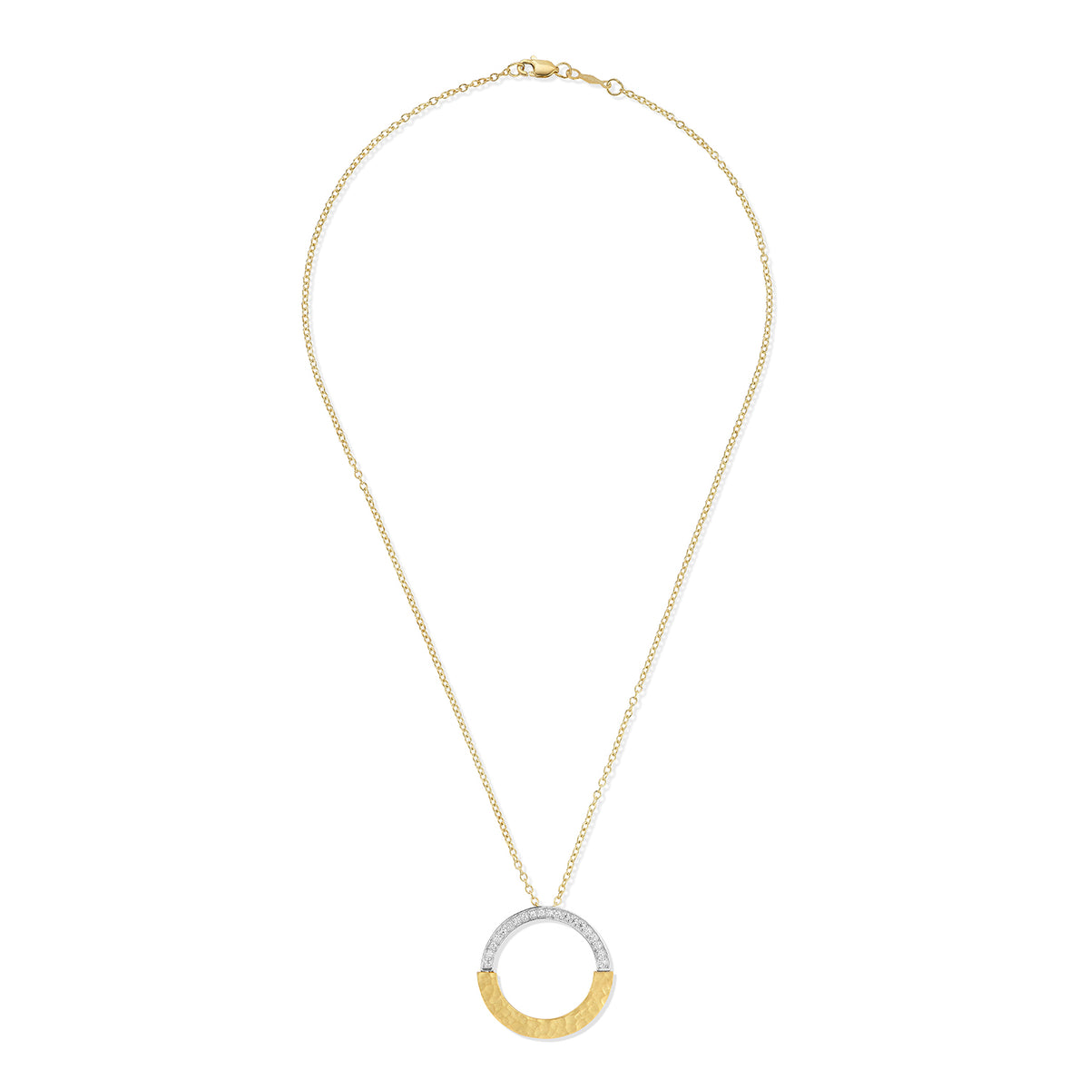 14K Gold 0.12 ct. tw. 34mm Open Circle Pendant Slide