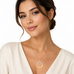 14K Gold 0.12 ct. tw. 34mm Open Circle Pendant Slide